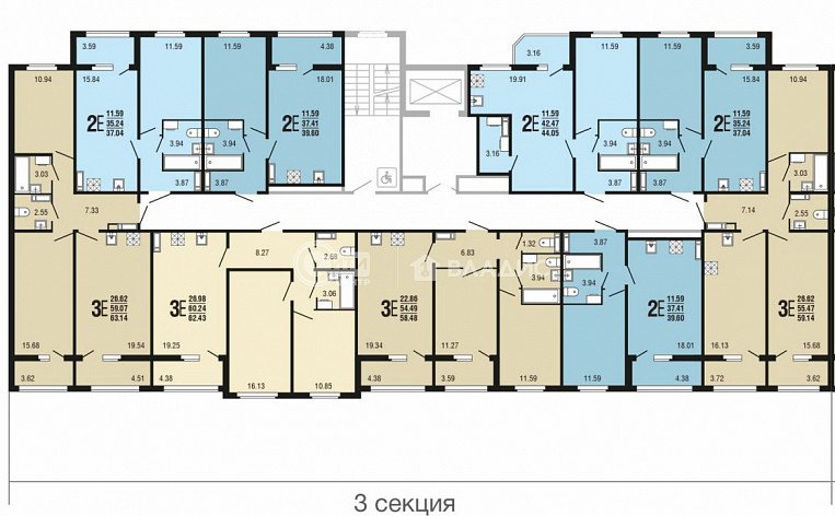 2-комнатная квартира, 58.48 м2, эт. 6, id: 978313, фото 17