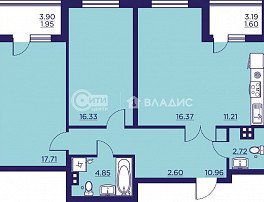 2-комнатная квартира, 86.14 м2