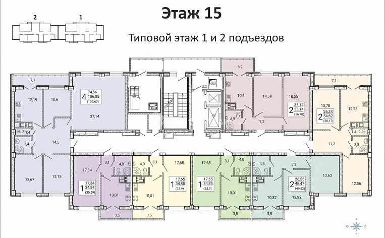 1-комнатная квартира,  м2, эт. 3, id: 832124, фото 12