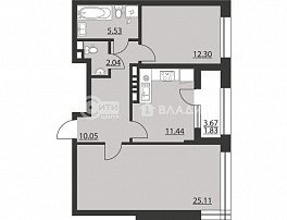 2-комнатная квартира, 68.3 м2