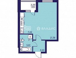 1-комнатная квартира, 39.71 м2