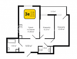 2-комнатная квартира, 56 м2