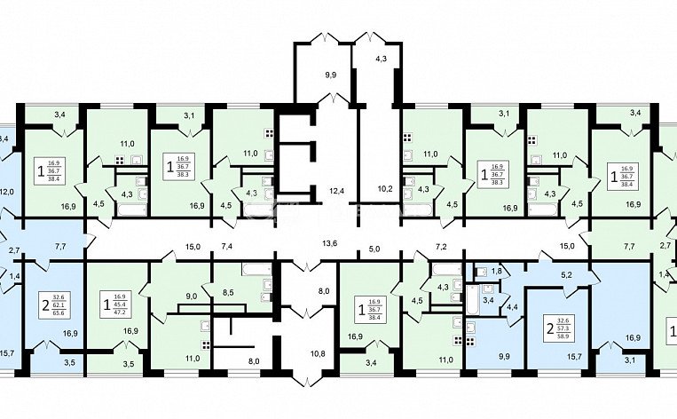1-комнатная квартира, 38.3 м2, эт. 12, id: 1056337, фото 12