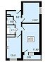 2-комнатная квартира, 54.79 м2, эт. 22, id: 758759, фото 1