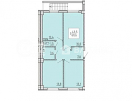 3-комнатная квартира, 69.6 м2