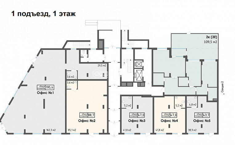 1-комнатная квартира,  м2, эт. 3, id: 874330, фото 13