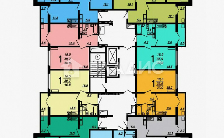 1-Комнатная квартира 41.00м², эт. 15, фото 10