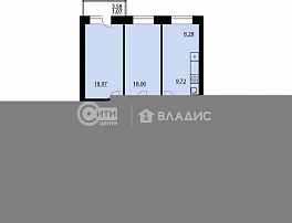 3-комнатная квартира, 96.48 м2