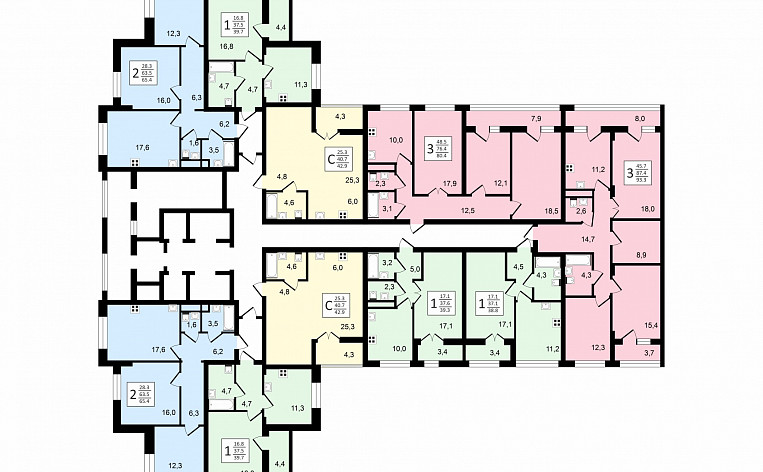 1-Комнатная квартира 45.70м², эт. 6, фото 14