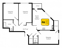 4-комнатная квартира, 85.93 м2