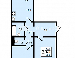 2-комнатная квартира, 65.6 м2