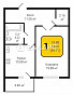 1-Комнатная квартира 48.60м², эт. 3, фото 14