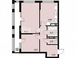 2-комнатная квартира, 69.01 м2