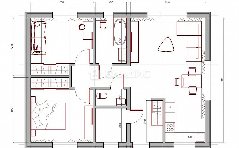 Дом 90.00м², фото 9
