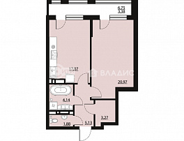 1-комнатная квартира, 55.84 м2