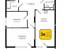 2-комнатная квартира, 65.25 м2