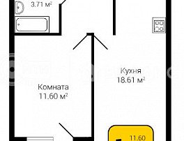1-комнатная квартира, 40.13 м2