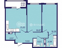 2-комнатная квартира, 64.31 м2