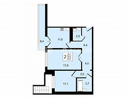 2-комнатная квартира, 60.2 м2