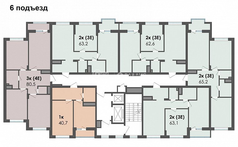 2-комнатная квартира, 60.4 м2, эт. 4, id: 813935, фото 19