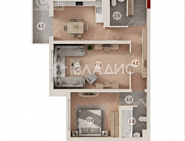 2-Комнатная квартира 58.80м²