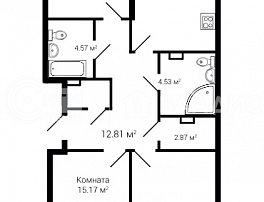 3-комнатная квартира, 96.85 м2