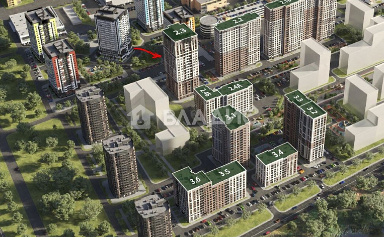 1-Комнатная квартира 44.12м², эт. 17, фото 11