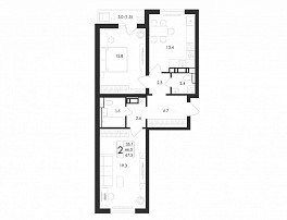 2-комнатная квартира, 67.5 м2
