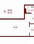 1-комнатная квартира, 30.31 м2, эт. 2, id: 753323, фото 1