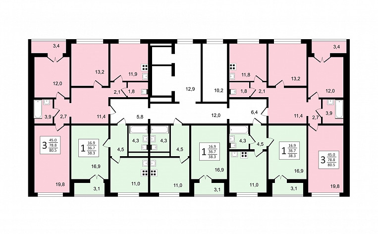 1-Комнатная квартира 46.90м², эт. 14, фото 16