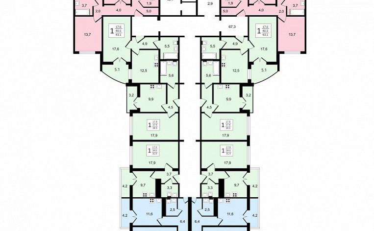 2-Комнатная квартира 60.20м², эт. 13, фото 22