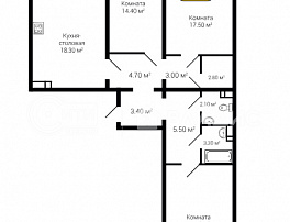 3-комнатная квартира, 94.7 м2