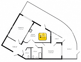 2-комнатная квартира, 71.6 м2