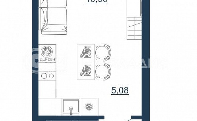 1-комнатная квартира, 25.99 м2, эт. 3, id: 737620, фото 11