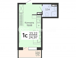 1-комнатная квартира, 24.97 м2