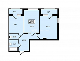 2-комнатная квартира, 57.31 м2