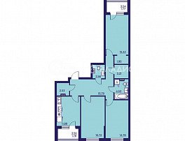 3-комнатная квартира, 92.33 м2