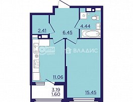 2-комнатная квартира, 64.21 м2