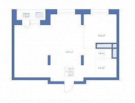 1-комнатная квартира, 63.2 м2
