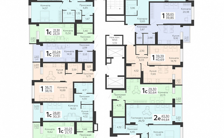 1-Комнатная квартира 38.15м², эт. 11, фото 6