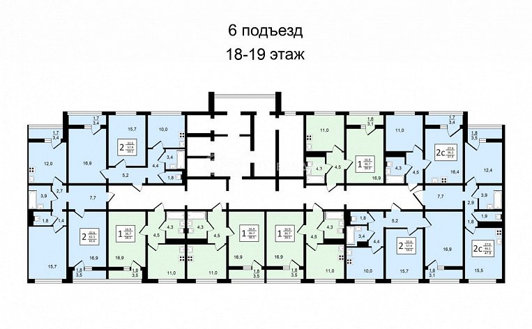 3-комнатная квартира, 83.2 м2, эт. 15, id: 1056776, фото 29
