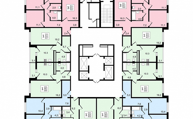 1-Комнатная квартира 40.30м², эт. 20, фото 30