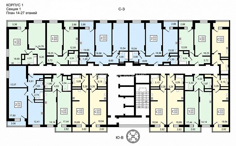 1-комнатная квартира, 42.11 м2, эт. 16, id: 758466, фото 13