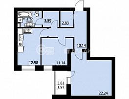 2-комнатная квартира, 70.03 м2