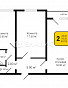 2-Комнатная квартира 61.70м², эт. 9, фото 22