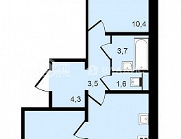 2-комнатная квартира, 57 м2