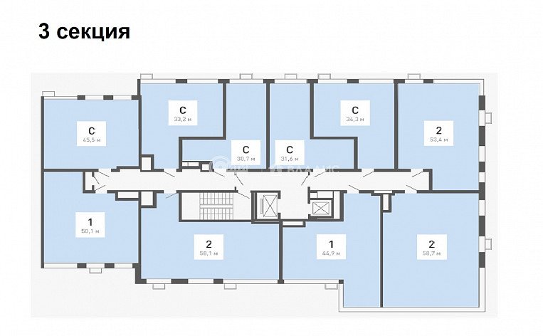 1-комнатная квартира, 56.5 м2, эт. 15, id: 979062, фото 13