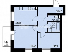 2-комнатная квартира, 58.73 м2