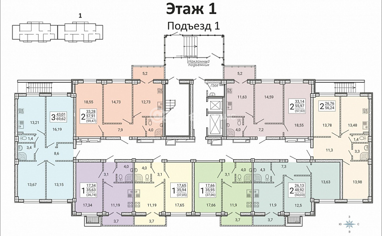 1-комнатная квартира, 35.59 м2, эт. 7, id: 992630, фото 12