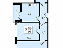 1-комнатная квартира, 35.8 м2